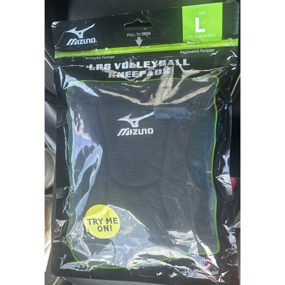 Mizuno LR6 Vollyball Kneepads Black Size Large 6 3/4" Sleeve Length A110 - Picture 2 of 5